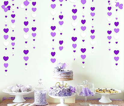Purple Crepe Paper Streamer Hanging Decorative