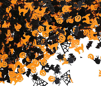 Large spooky halloween paper confetti for holiday