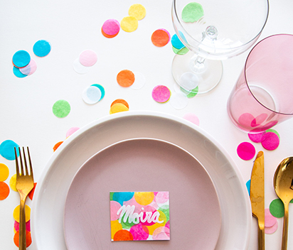 These round paper confetti make decorating your tables