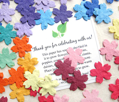 Paper flower confetti selection in unique