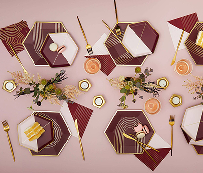 Maroon Crepe Paper Solid Print Party